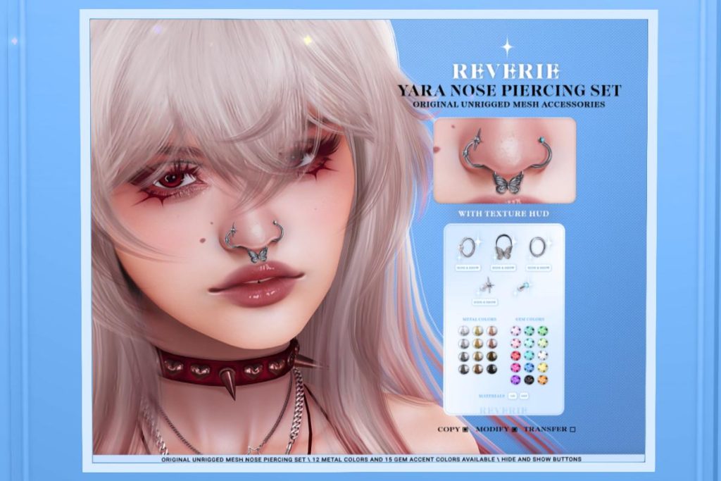 Yara Nose Piercing Set, L$299