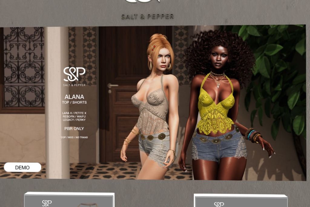 Alana Top &amp; Shorts - Legacy/MaitreyaX/Reborn/+mods, L$500 each