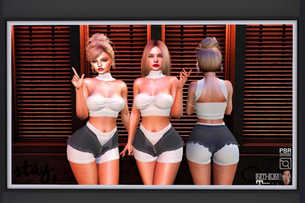 Uxia Halter Baneau &amp; Double-Layer Shorts - Inithium/Legacy/MaitreyaX/Reborn/+mods, L$188 each/L$799 FP