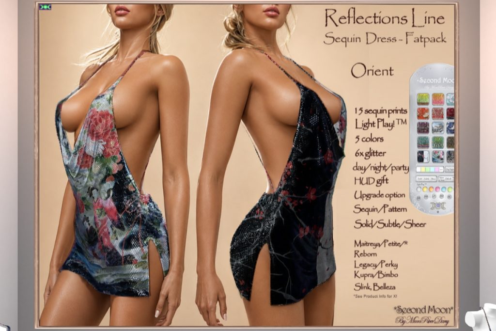 Reflections Sequin Dress - Belleza/Inithium/Legacy/Maitreya/Reborn/Slink/+mods, L$1890