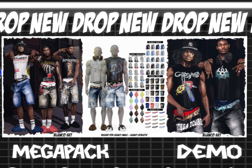 Blunco Shirt and Shorts - Legacy/+mods, L$300 each/L$1200 each FP/L$4163 MP