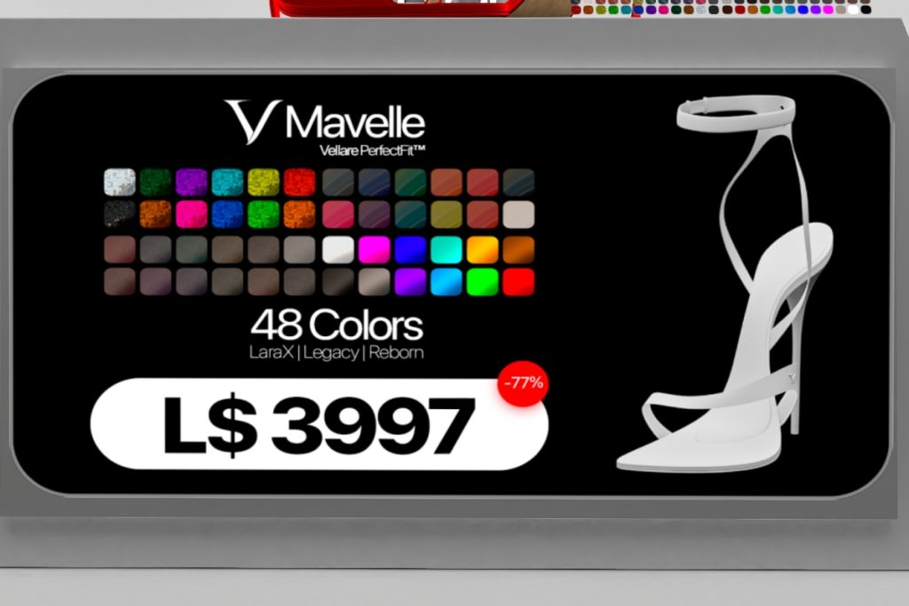 Mavelle Heels - Legacy/MaitreyaX/Reborn, L$1497 each/L$3997 FP