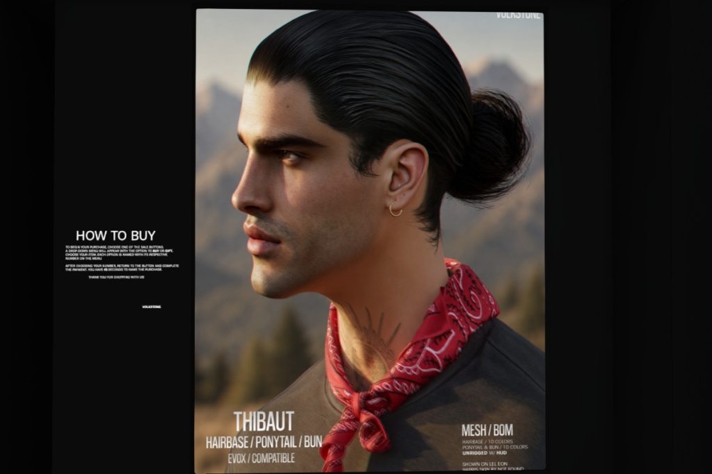 Thibaut Hairbase, Ponytail &amp; Bun - EvoX, L$219 Hairbase/L$690 FP