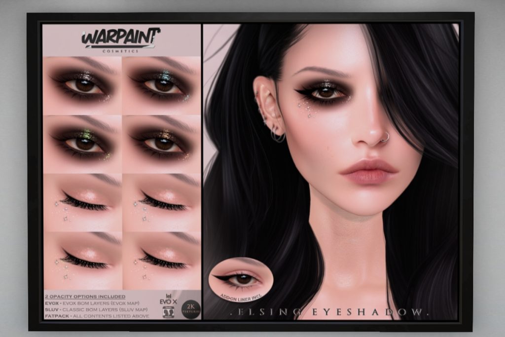 Elsing Eyeshadow - EvoX/SLUV, L$240 each/L$420 FP