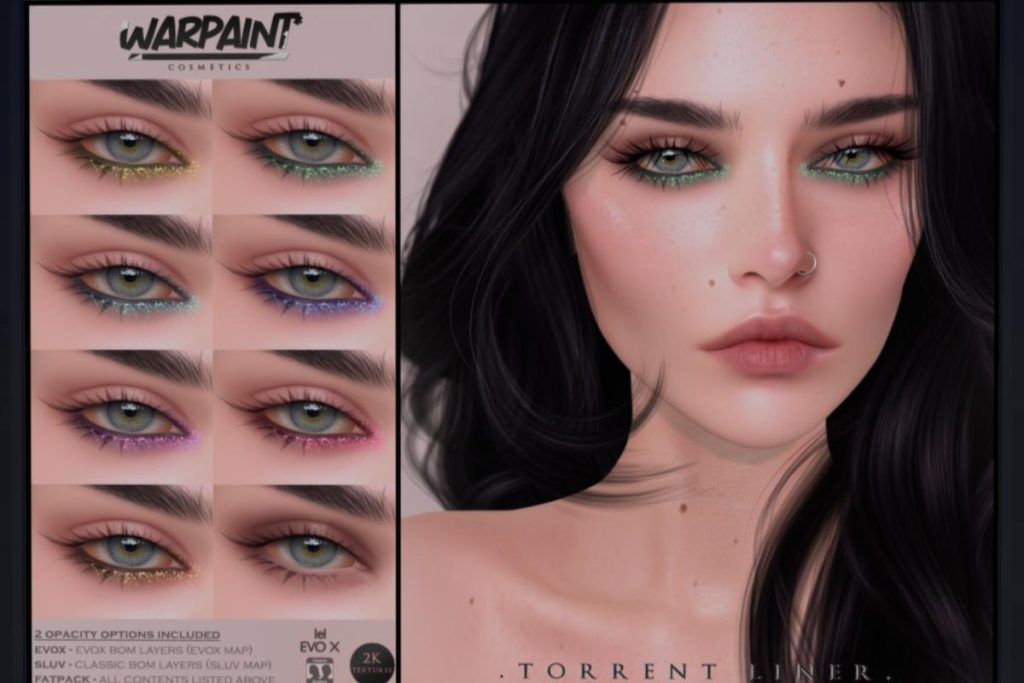 Torrent Eyeliner - BOM/EvoX/Genus, L$188 each/L$288 FP